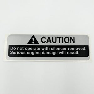 Air Box Warning Decal - "Don't Run With Silencer Off" - M65325