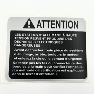 Engine Ignition System Warning Decal - "Caution" French - M66511