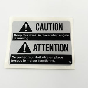 Belt Guard Warning Decal - "Caution" - M68314